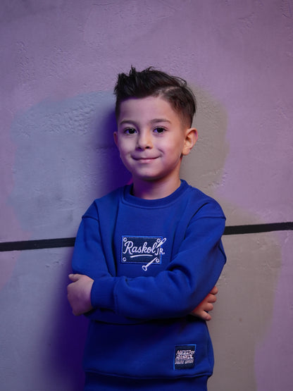 Raskol JR. Çocuk Saks Mavi Sweatshirt