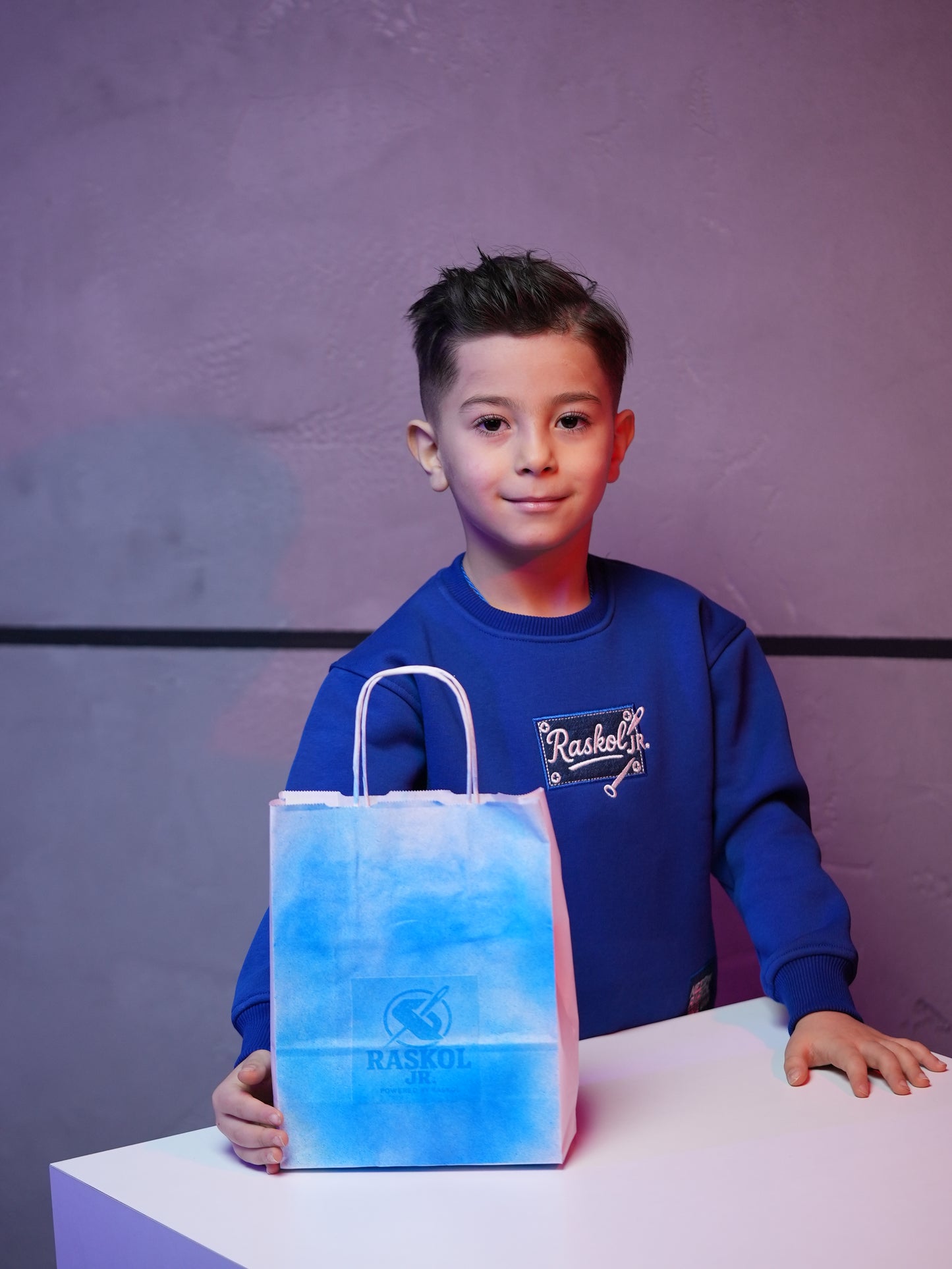 Raskol JR. Çocuk Saks Mavi Sweatshirt