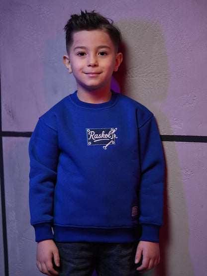 Raskol JR. Çocuk Saks Mavi Sweatshirt