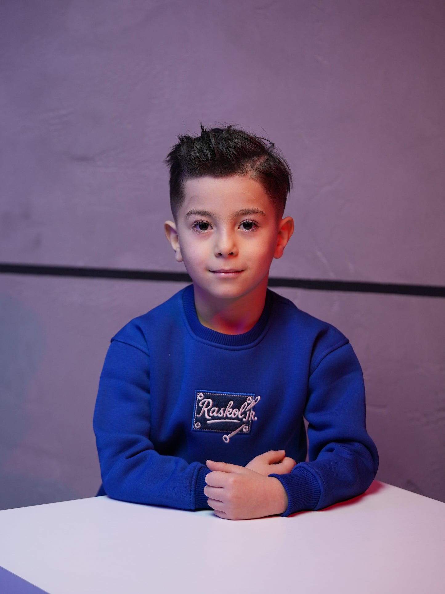 Raskol JR. Çocuk Saks Mavi Sweatshirt