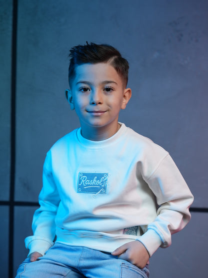 Raskol JR. Çocuk Ekru Beyaz Sweatshirt