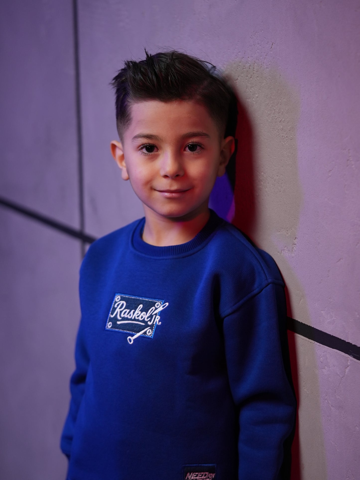 Raskol JR. Çocuk Saks Mavi Sweatshirt