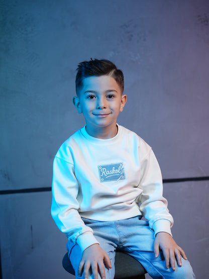 Raskol JR. Çocuk Ekru Beyaz Sweatshirt